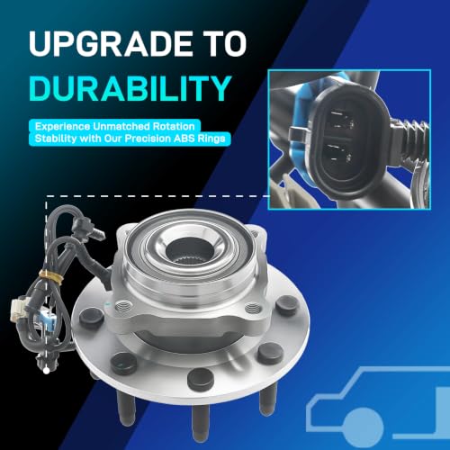 Image of BDELI 515098 2Pcs Front Wheel Hub Bearing Assembly for 2007-2010 Chevy Silverado 2500 /3500HD, GMC Sierra 2500 /3500HD, 2007-2013 Suburban 2500, Yukon XL 2500, 2008 2009 Hummer H2, 8 Lugs w /ABS
