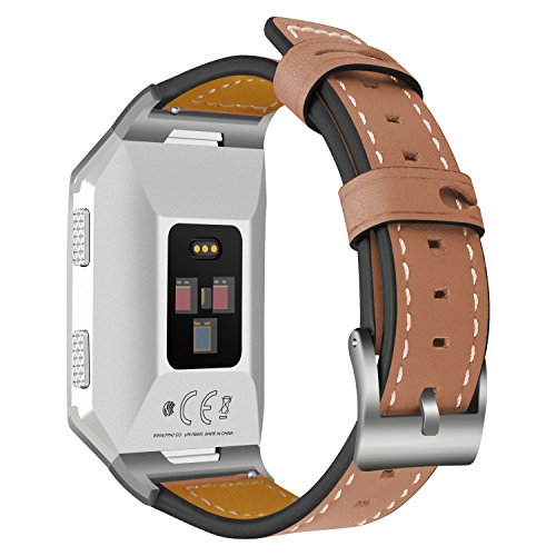 Bracelet montre Fitbit Ionic cuir marron idéal pour le bureau