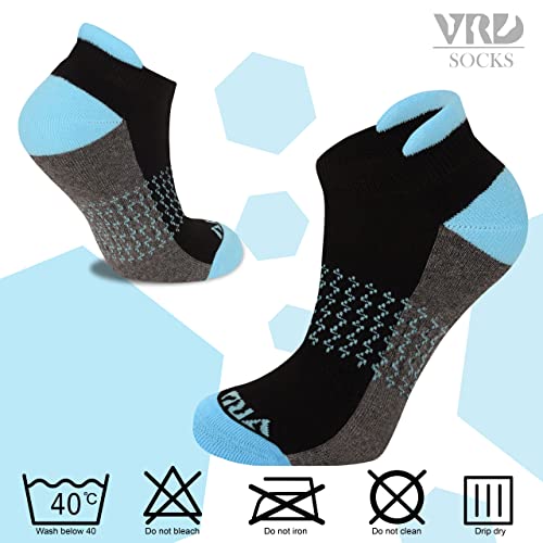 Image of VRD Womens Ankle Socks, Bamboo Rayon 6-Pairs Athletic Running Low Cut Socks With Tab