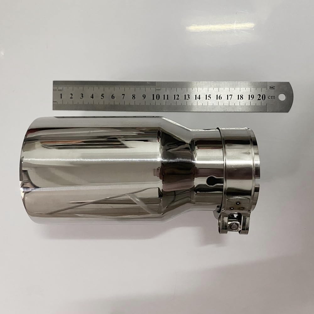 17cm Sliver Exhaust Tip 2.5" Inlet to Dual 3.5" Outlet 63mm to 89mm muffler flat IN 2.5 inch Universal steel tail throat car modified muffler tail pipe