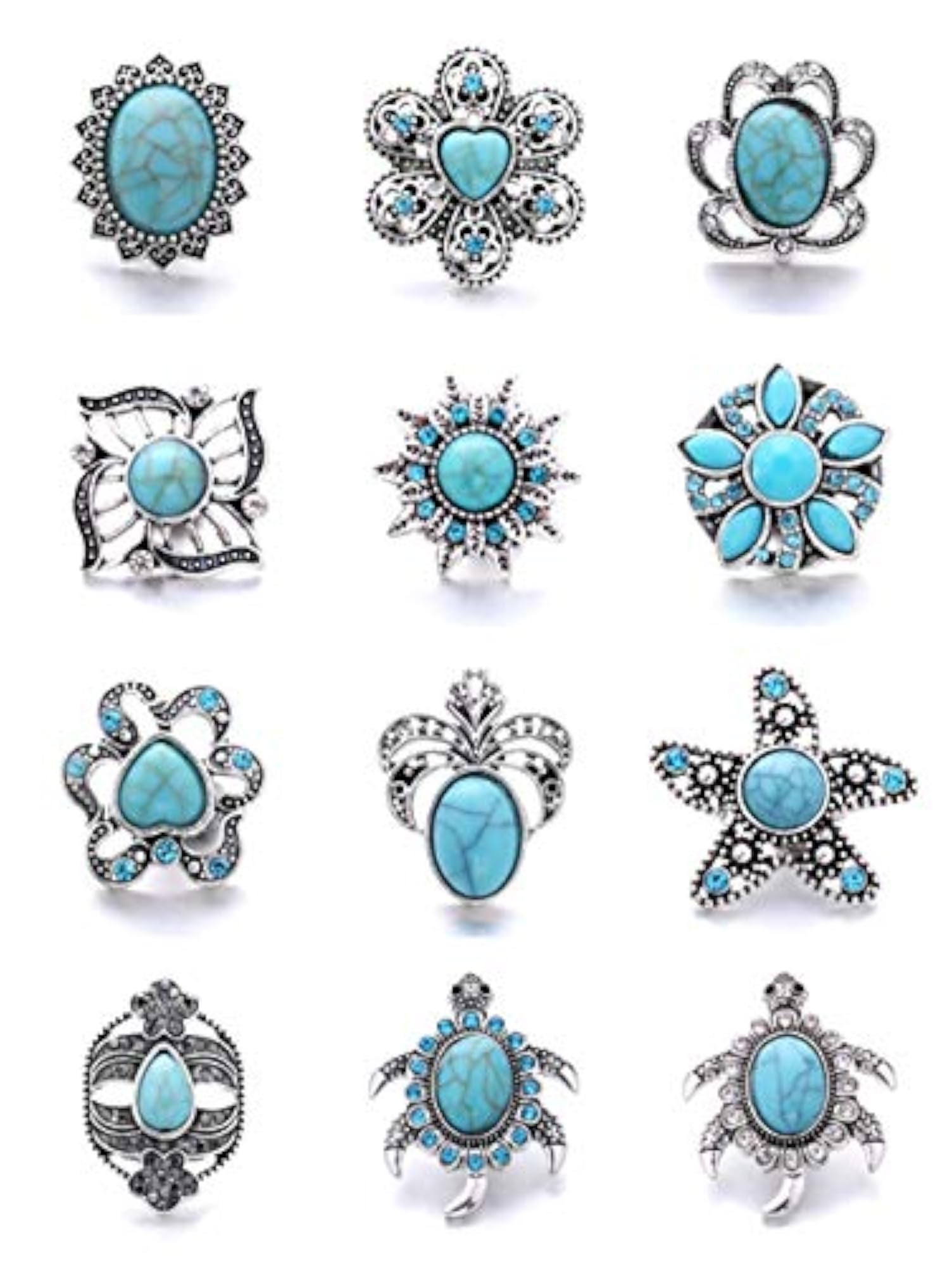 12pcs Metal Rhinestone Beads