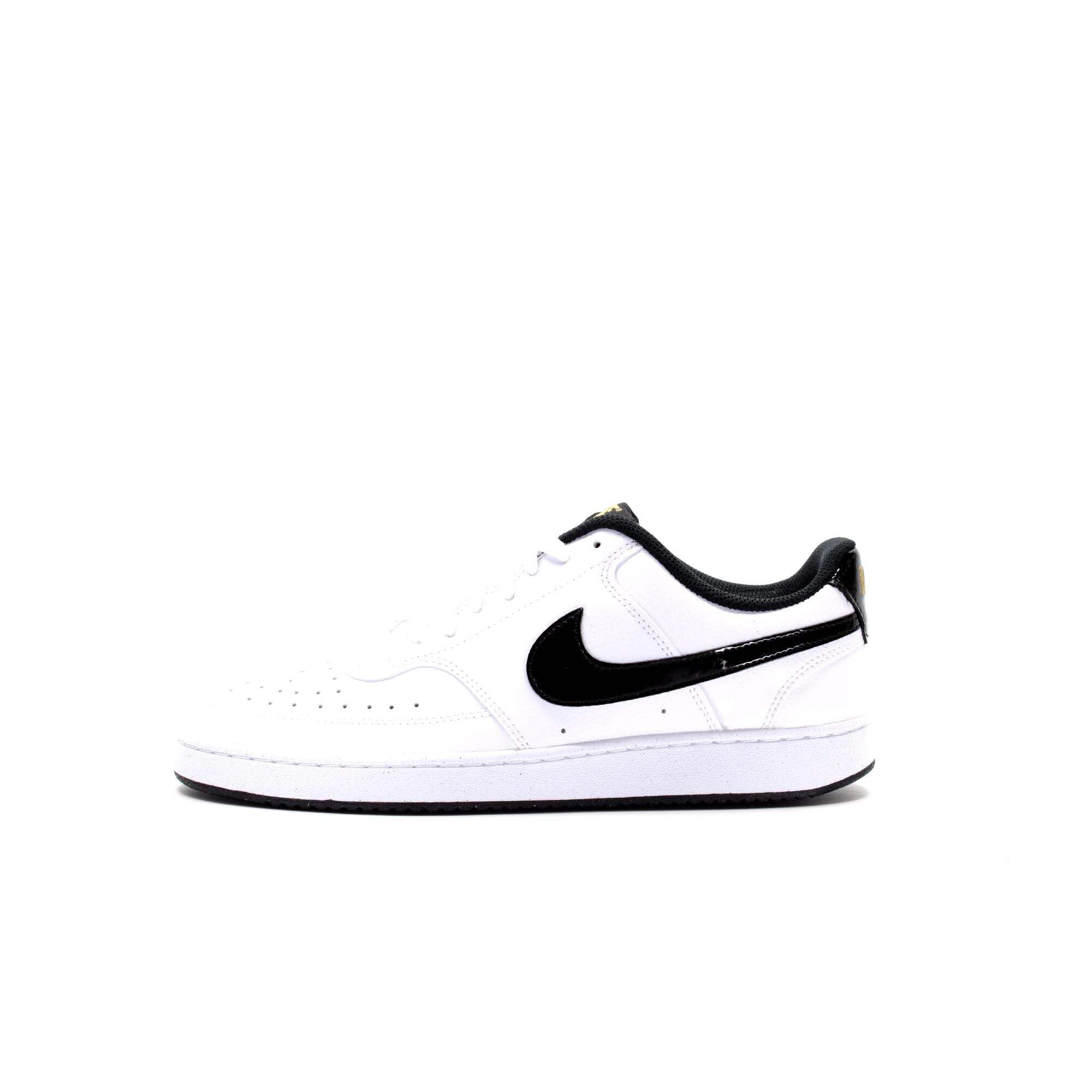 Nike Herren Court Vision LO Sneaker, White/Black-METALLIC Gold, 47.5 EU