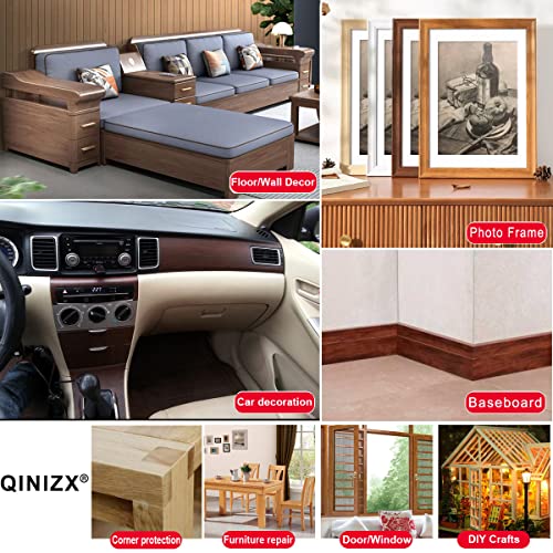 Qinizx 2 Roll 2.2" X 15 Feet Repair Tape Patch Wood Textured, Wood Grain Sticker Tape Glue High Adhesive Duct Tape For Furniture Door Floor Sofa Chair Table And Home Wall Decoration (Dark Brown) #TOP4