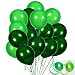 100Pack Green Balloons, 12Inch Green Latex Balloons Premium Helium Quality Dark Green Balloons Light Greeen Balloons for Party Supplies and Decorations(with Green Ribbon)