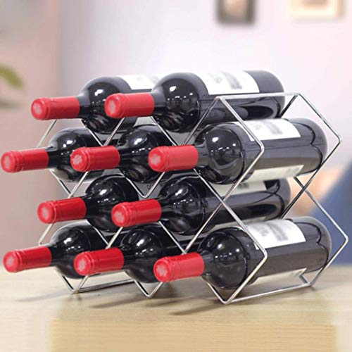 Soporte para botellas de vino metálico apilable pequeño miniatura 2