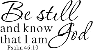 Be Still and Know That I am God Psalm 46:10 Wall Decal Bible Scripture Vinyl Stickers, Removable Religious Art DIY Inspirational Quotes Sticker Mural for Bedroom Living Room Office Home Decoration
