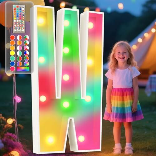 Image of Ledido 4FT Colorful Marquee Light Up Letter W for Party
