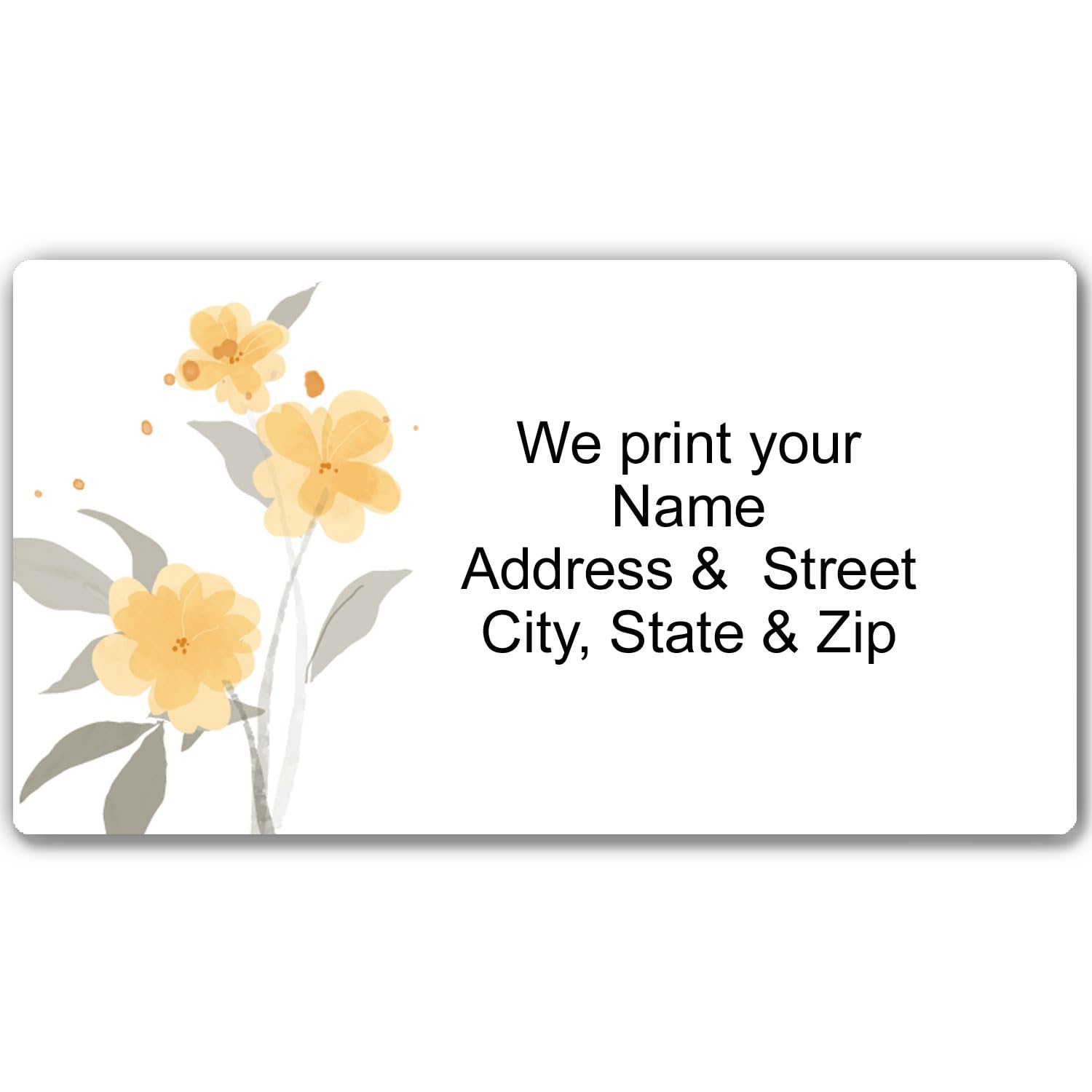 Stonehouse Collection | Floral Watercolor Return Address Labels for Envelopes (Yellow Flowers)