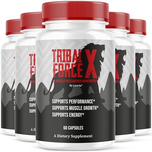 (5 Pack) Tribal Force X Capsules - Official Tribal Force X Supplement for Men, All Natural Premium Tribalforce X Maximum Strenght Advanced Support Multivitamin Pills Review, 300 Capsules for 5 Months