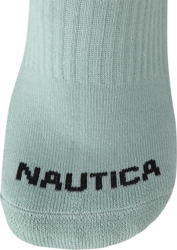 Image of Nautica Womens Quarter Socks Moisture Wicking Cushioned Socks, 12 Pack | Stretch Performance Dri-Motion Fabric, Cushioned with Arch Support, Breathable Mesh Panels, Quarter Cut, Shoe Size 4-10