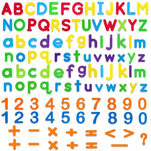 LovesTown Magnetic Letters and Numbers Set for Kids, Educational Alphabet Learning Magnets, Colorful Refrigerator Toy, 112 PCS
