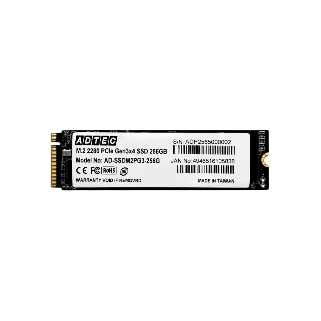 内蔵型SSD ADTEC M.2 PCIe Gen 3 x4AD-SSDM2PG3-512GB ADTEC アドテック AD-SSDM2PG3-512G 3D NAND PC内蔵用M.2 Gen3x4 SSD M