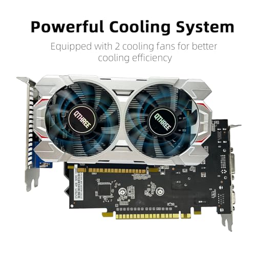 Image of QTHREE GeForce GTX 750 Ti 4GB Graphics Card,GDDR5,128bit,HDMI,DVI,VGA,Video Card for PC Working,Computer GPU,PCI Express x16,Dual Fans,DirectX 12
