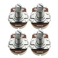 Audio-potentiometer, perfect for replacing and upgrading volume and tone controls. Linear taper potentiometer, Perfect for electric guitar/bass building, for pickguard/control plate mounting. Full Resistance: 500k ohm potentiometer, gives the guitar ...