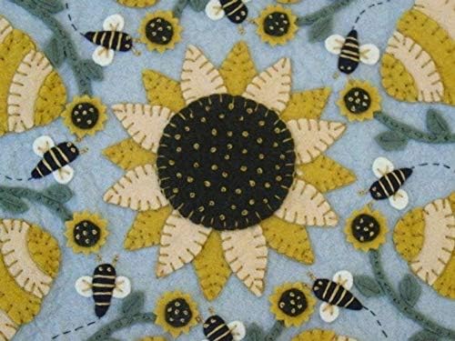 Over The River Felt Sweet as Honey Penny Rug Kit Pre Washed Wool Applique Kit Spring Bee Pattern