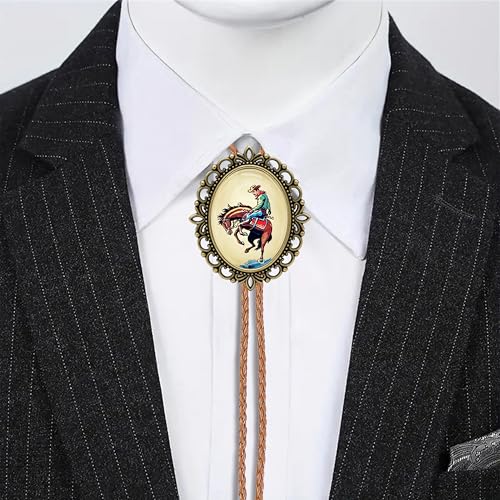 Image of Jeilwiy Bolo Tie for Men Western Cowboy Gothic Bolo Tie Necklace Halloween