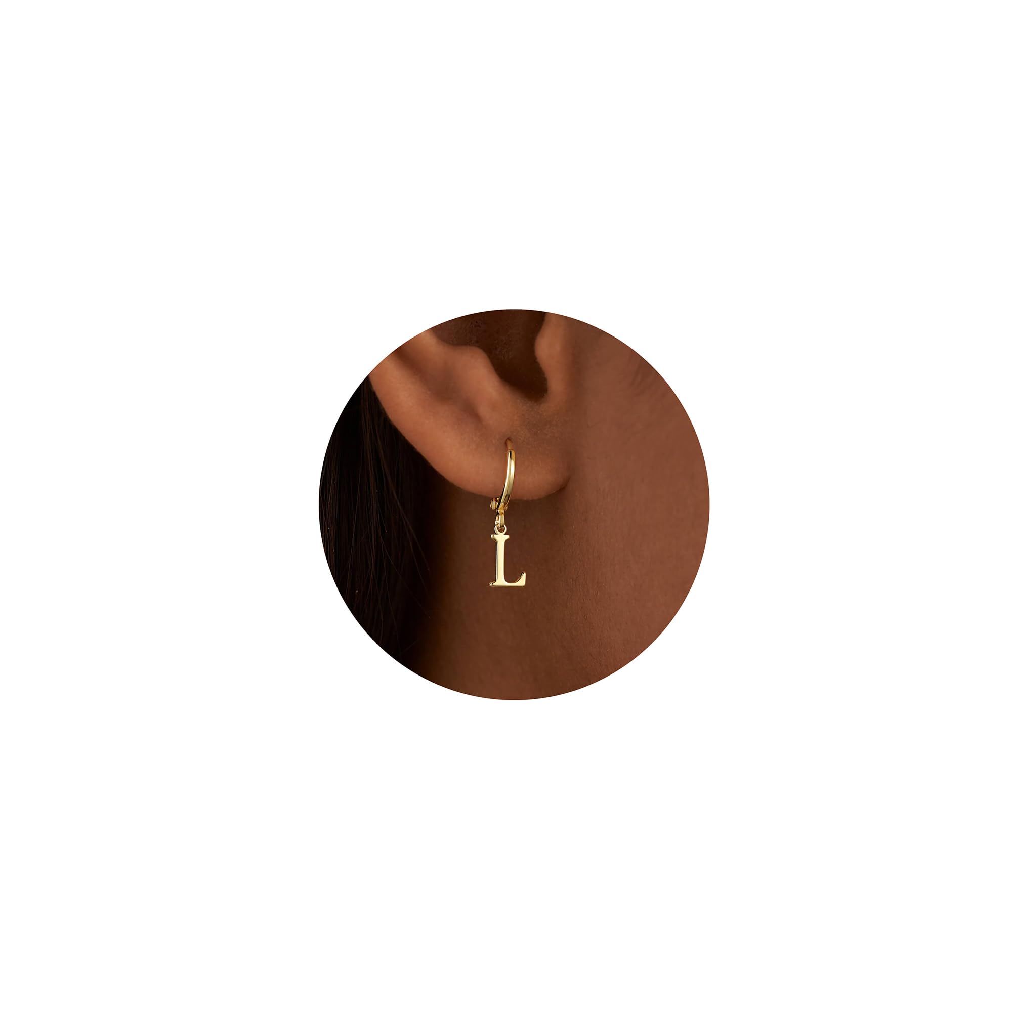IEFWELL Initial Hoop Earrings