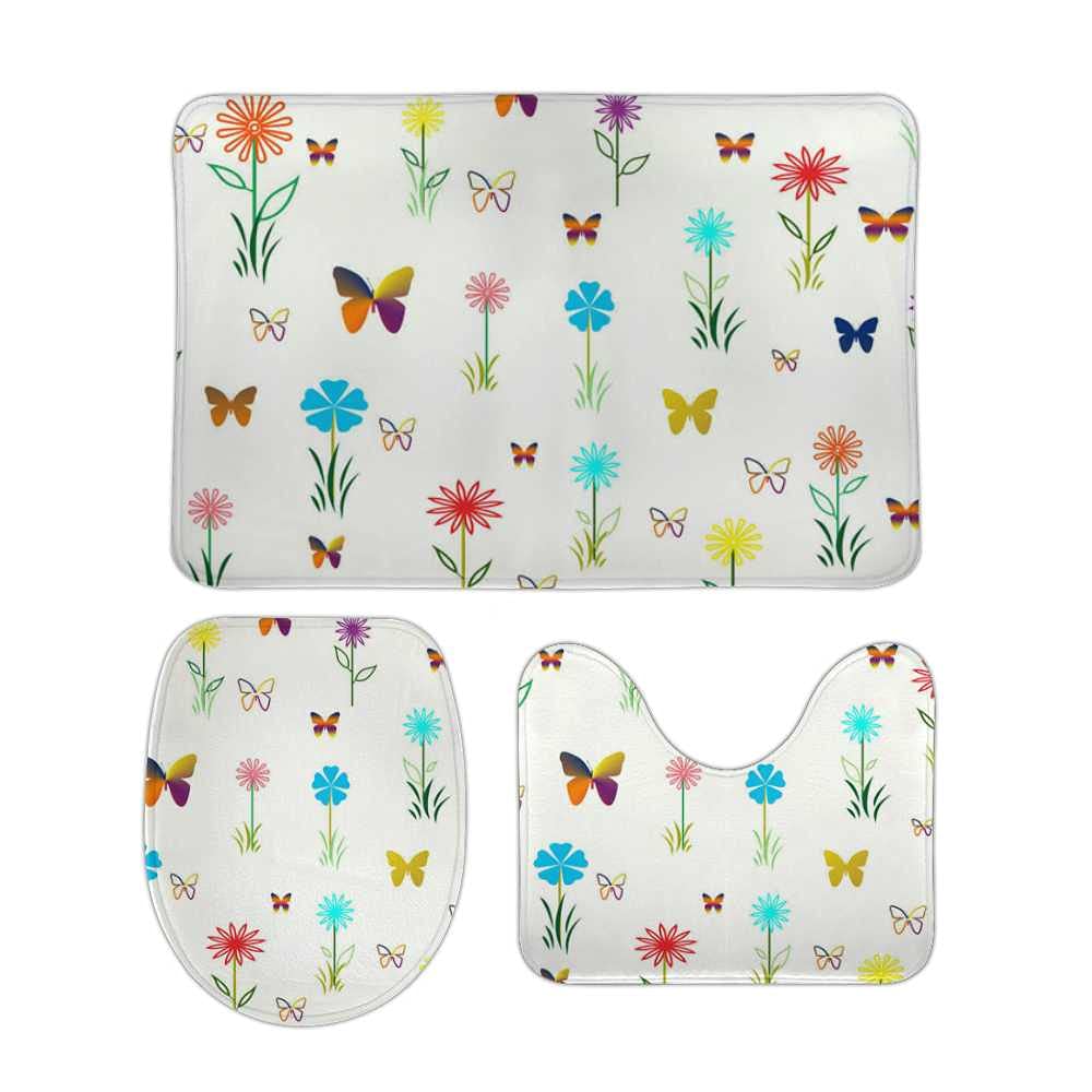 Tapis de salle de bain antidérapant en mousse et polaire corail absorbante