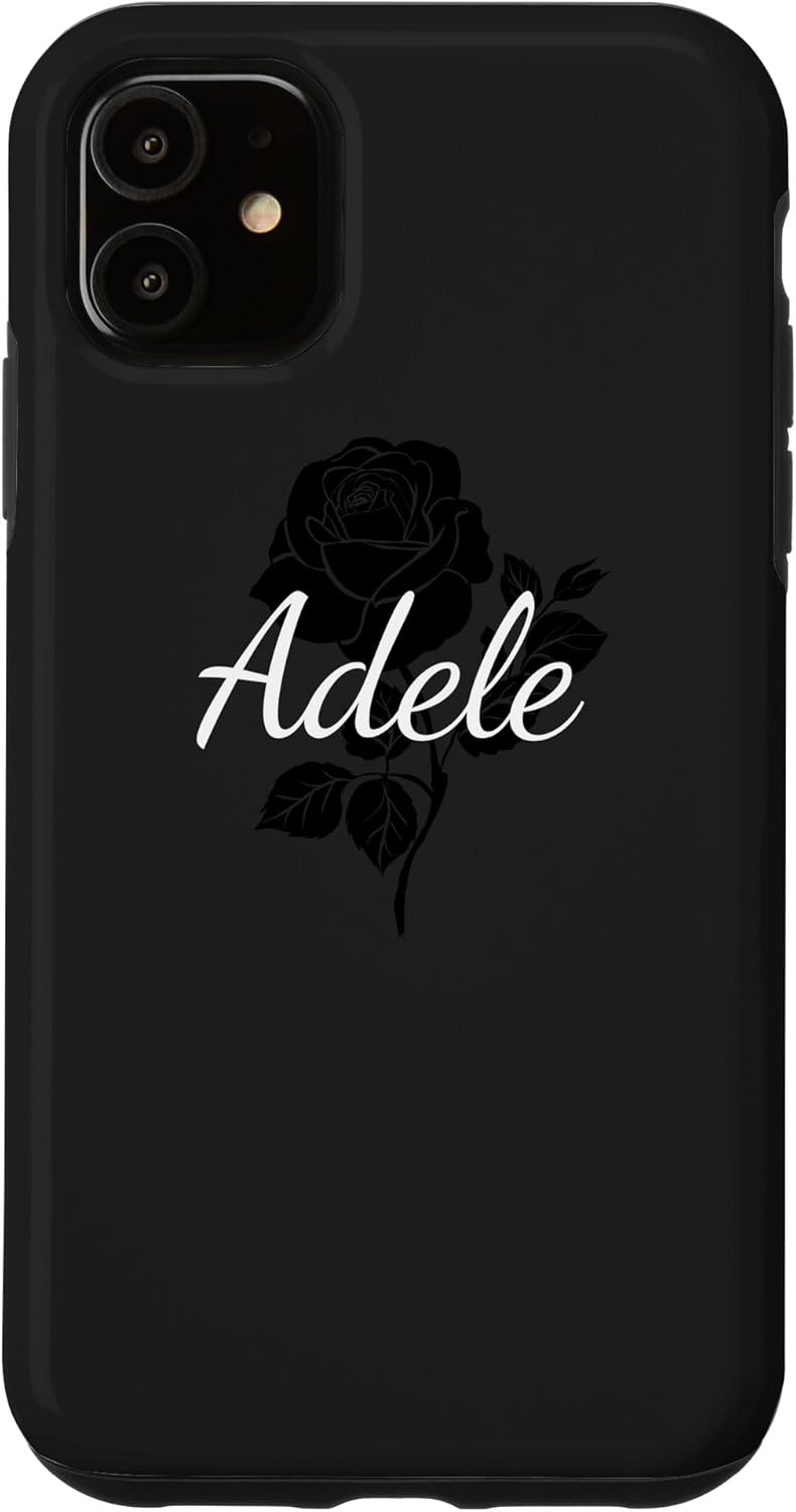 Adele - Custom Black Rose Phone Cover Gray Personalized Case for iPhone XR