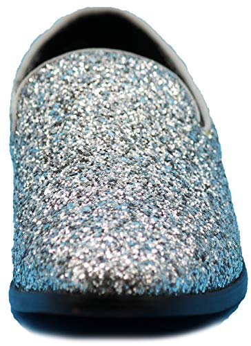 Image of SPK04 Men's Vintage Glitter Dress Loafers Slip On Shoes Classic Tuxedo Dress Shoes