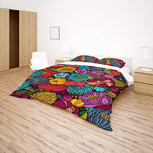 Parure de lit motif floral en polyester doux et durable CHEHONG - 5
