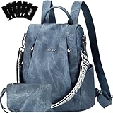 Eshow Zaino Donna Antifurto e Pochette Donna, Zainetto Impermeabile in Pelle Vegana, Borsa...