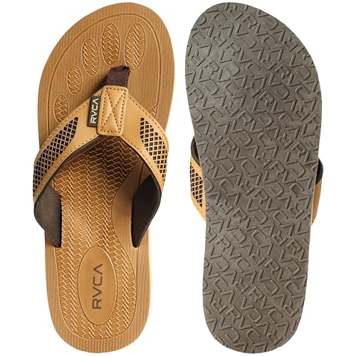 Image of RVCA Perforated T-Bar Sandals - Breathable, Cushioned, and Durable Footwear