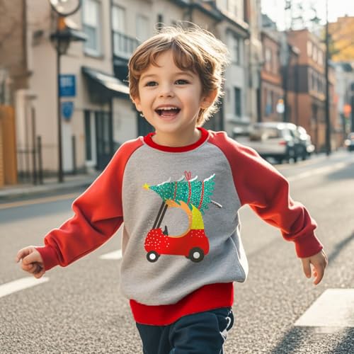 Christmas Sweatshirt for Toddler Boys and Girls Ugly Xmas Pullover Kids Funny Raglan Sleeve Shirts Tops 2-7 Years3