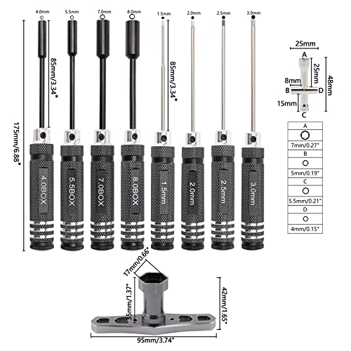 Pxyelec 11Pcs RC Tools Kit Esagonale Cacciavite