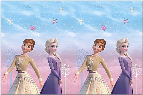 Procos 93841 Nappe en Plastique Facile à Nettoyer Motif La Reine des Neiges 2 120 x 180 cm pour Anniversaire, fête à thème