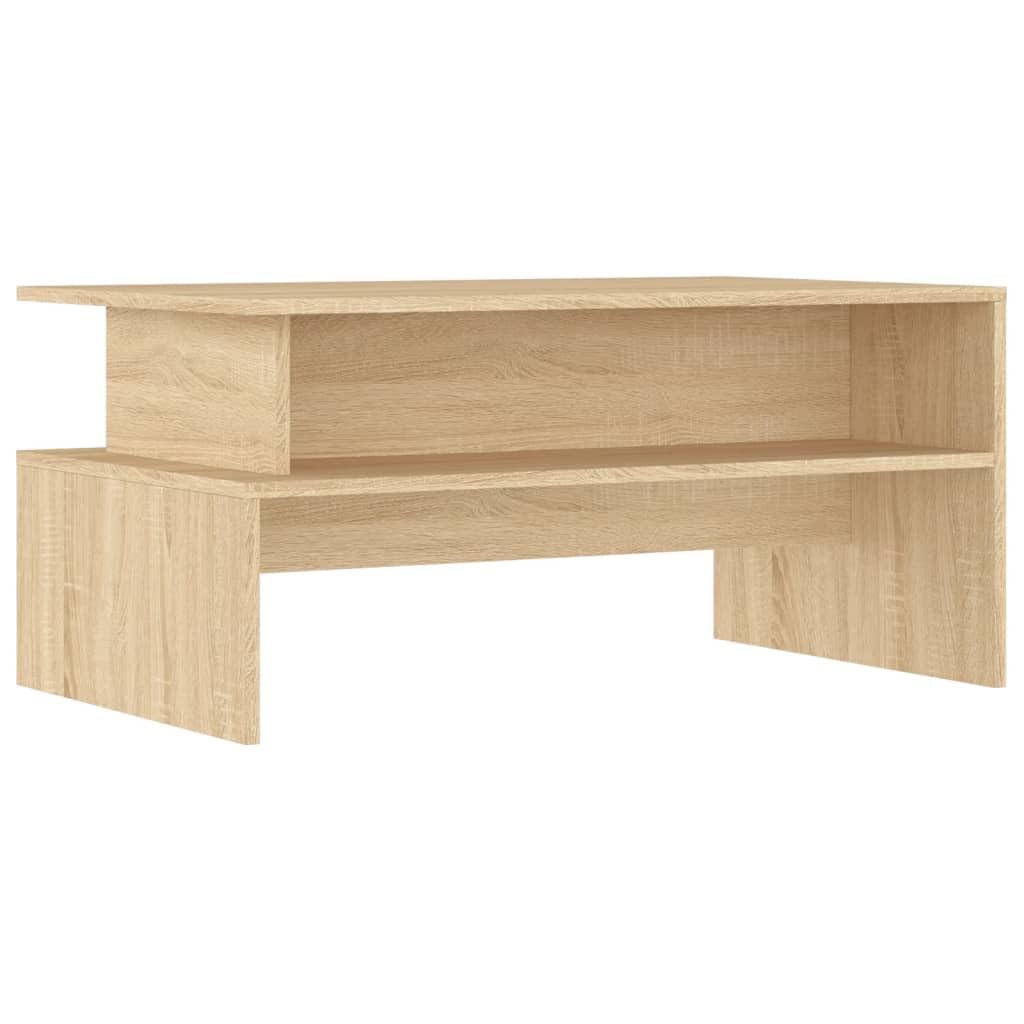 Sonoma - Mesa de centro de roble (90 x 55 x 42,5 cm, material de madera, robusta mesa de salón con espacio de almacenamiento, elegante mesa auxiliar para bebidas y aperitivos)