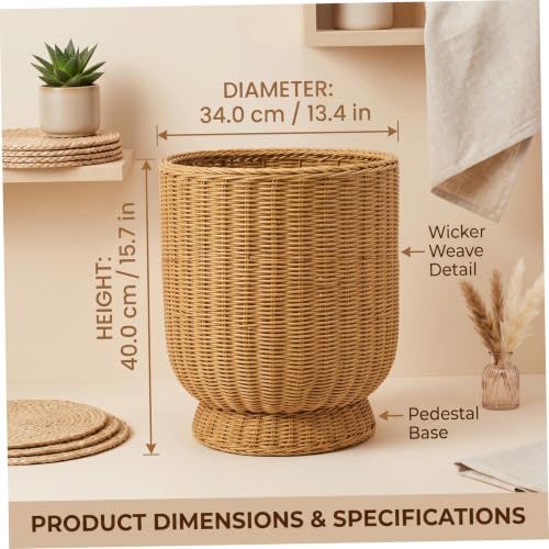 Porte-fleurs pour intérieur et extérieur grand panier osier