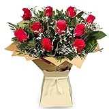 Cerise Pink Rose Bouquet - Fresh Flowers Perfect for Birthdays, Anniversaries, and Thank You Gifts by Fleur De Luxe