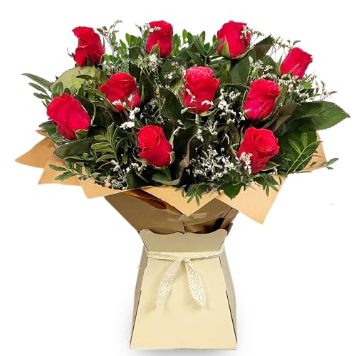 Cerise Pink Rose Bouquet - Fresh Flowers Perfect for Birthdays, Anniversaries, and Thank You Gifts by Fleur De Luxe