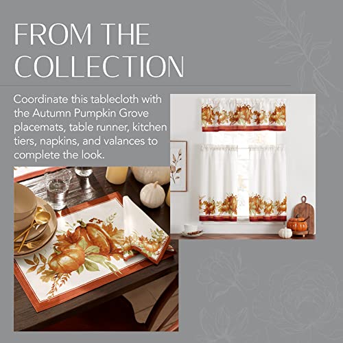 Elrene Home Fashions Autumn Pumpkin Grove Tablecloth, 60"X84" Rectangle, Multi Color #TOP5