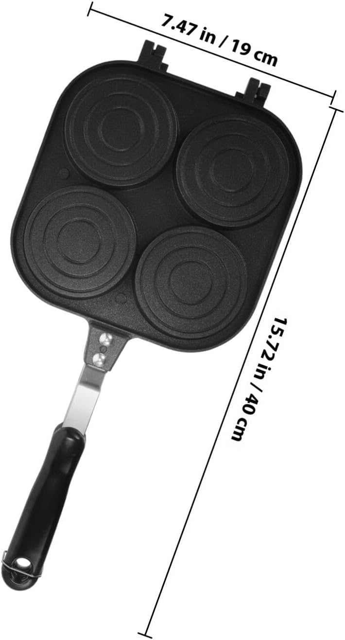 Multi-hole Nonstick Egg Frying Pan 4-cavity Cast Aluminum Breakfast Cooker Creative Burger Egg Maker Kitchen Accessory for Home Cooking