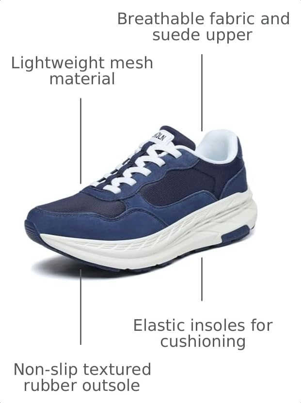Image of GSLMOLN Women's Casual Walking Shoes Breathable Non Slip Tennis Cushion Fashion Gym Sneakers