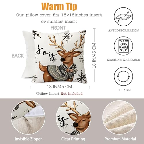 KunpengZen Christmas Cushion Covers 45 X 45cm Set of 4 - Image 2