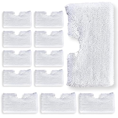 Image of F Flammi 12 Pack Steam Mop Pads Replacement for Shark S3501 S3601 S3801 S3901 S2902 S3550 S3450 SE450, Reusable Washable Microfiber Pads for Shark Steam Pocket Mop, Double-Sided Cleaning Cloths