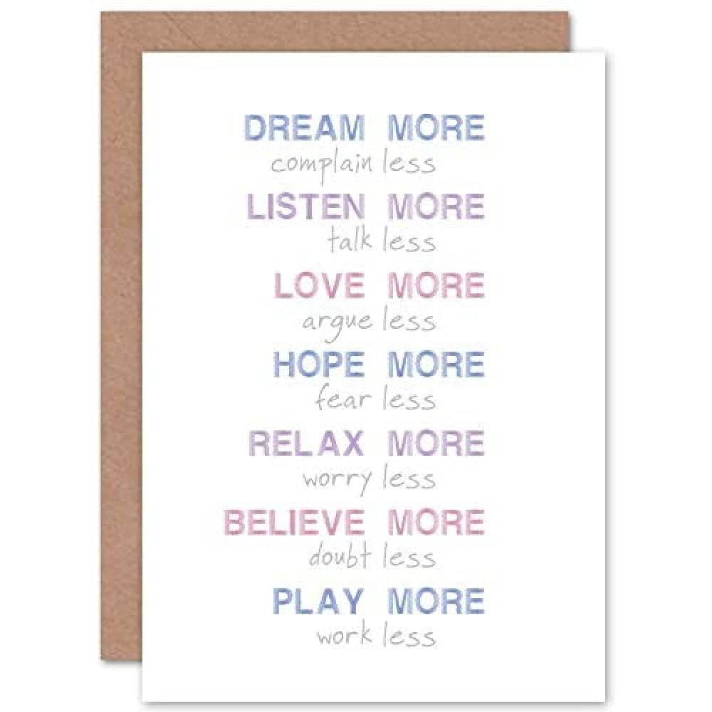 Fine Art Prints Dream More Complain Less Greetings Card