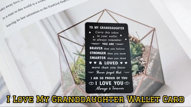 Brieftaschenkarte Für Enkelin – 'I Love You To The Moon And Back' Aus Edelstahl