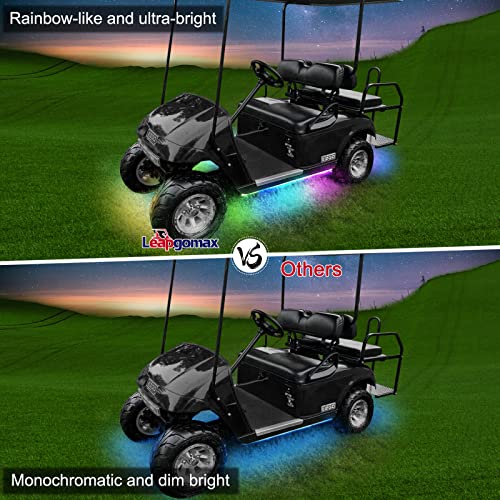 Lepagomax 4Pcs Golf Cart Led Lights Underbody, 12V Bluetooth App Control Dream Colors Golf Cart Underglow Light Kit For Ezgo Club Car Yamaha, Multi-Scene Modes Music Mic Sync Waterproof #TOP7
