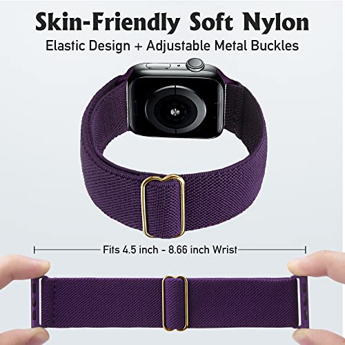 Image of Arae Stretchy WatchBand Compatible for Apple Watch Band 49 /45 /44 /42 /41 /40mm /38mm Comfortable Adjustable Sport Band for iWatch Series 10 9 8 7 6 5 4 SE 3 2 1 Women Men