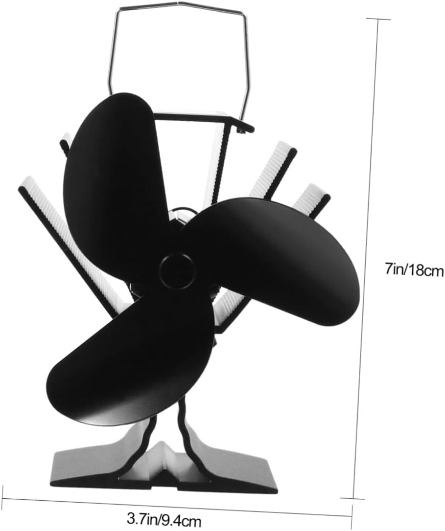 ERINGOGO Heat Powered Stove Fan 4 Vane Thermal Power Fan for Home Heating Supplies