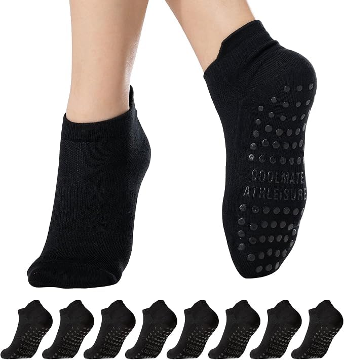 CoolMate Pilates Socks with Grips for Women, Non Slip Yoga Socks