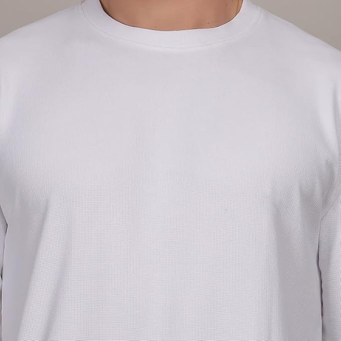Image of Solid Self Design Oversized Tshirt for Men | Oversize T-Shirts for Men | Men Drop Shoulder Tshirts | Bagy Fit Men Tshirt