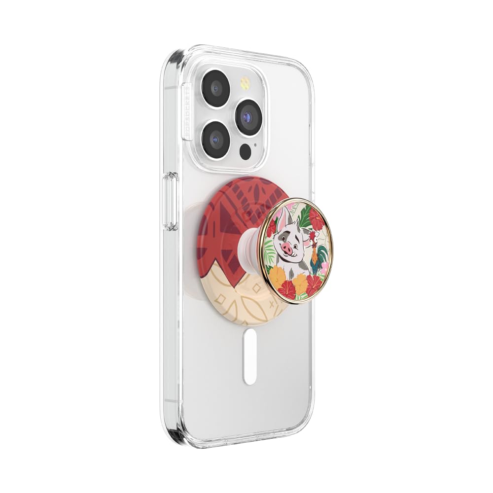 PopSockets Phone Grip for MagSafe with Kickstand, Magnetic Stand, Swappable Top, Secure Hold for iPhone MagSafe Cases, Phone & Tablet Grip, Moana -