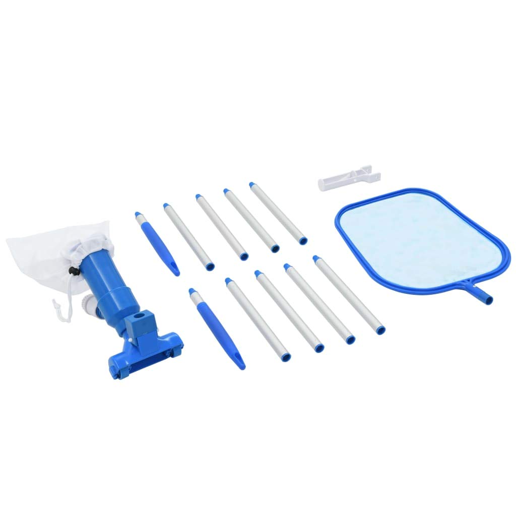 Set di manutenzione per piscine fuori terra e vasche idromassaggio, accessori di pulizia durevoli con asta telescopica, paletta per foglie, aspiratore subacqueo, set per la cura dell'acqua