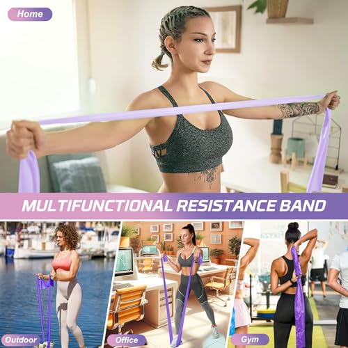Image of 5 Pcs Resistance Bands, Professional Exercise Bands Elastic Stretch Bands for Fitness Yoga Pilates Stretching Strength Training, Workout Bands for Women and Men Home Gym