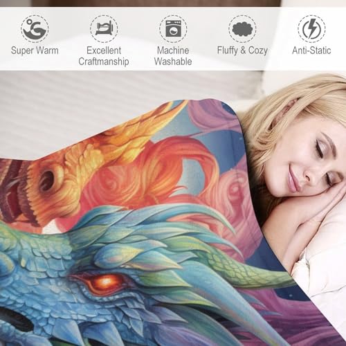 Couverture polaire plaid dragon douce douceur à offrir pour un lit d'enfant